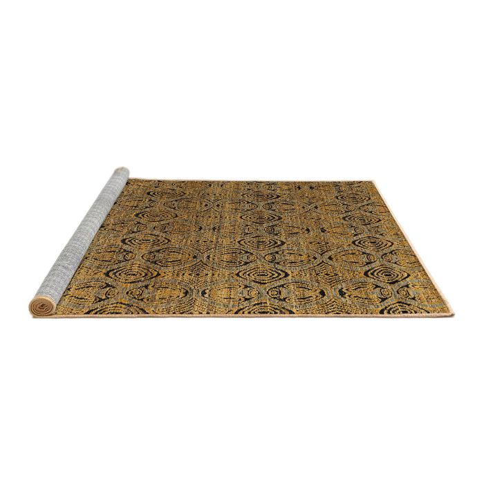 Sideview of Machine Washable Abstract Sepia Brown Rug, wshabs4800