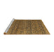 Sideview of Machine Washable Abstract Sepia Brown Rug, wshabs4800