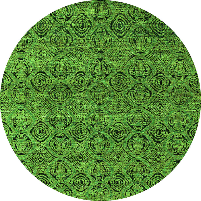 Round Abstract Green Modern Rug, abs4800grn