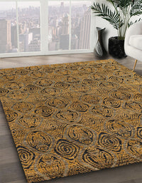 Abstract Reddish Brown Modern Rug, abs4800