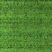 Square Machine Washable Abstract Green Modern Area Rugs, wshabs4800grn