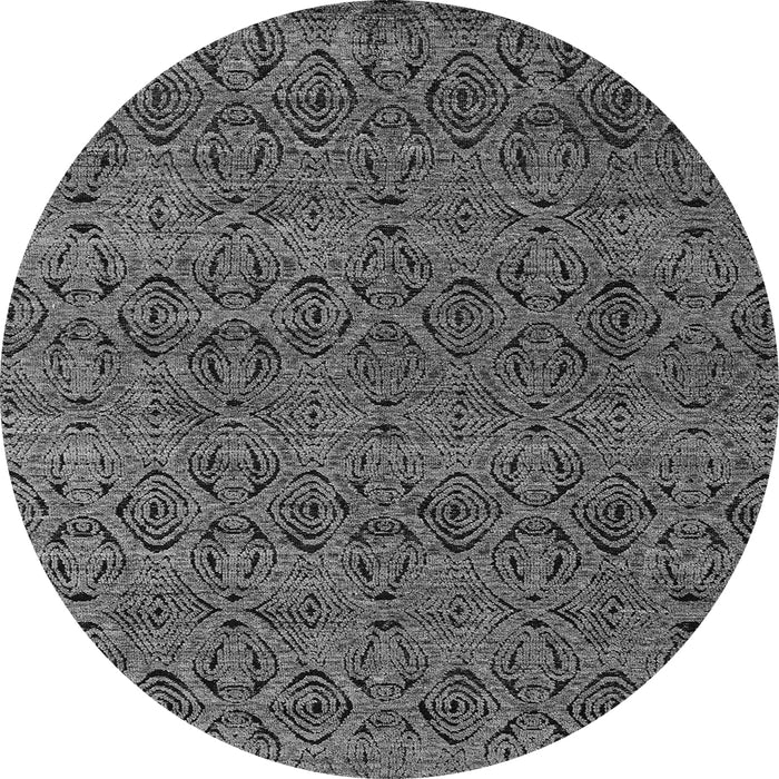 Round Machine Washable Abstract Gray Modern Rug, wshabs4800gry