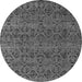 Round Machine Washable Abstract Gray Modern Rug, wshabs4800gry