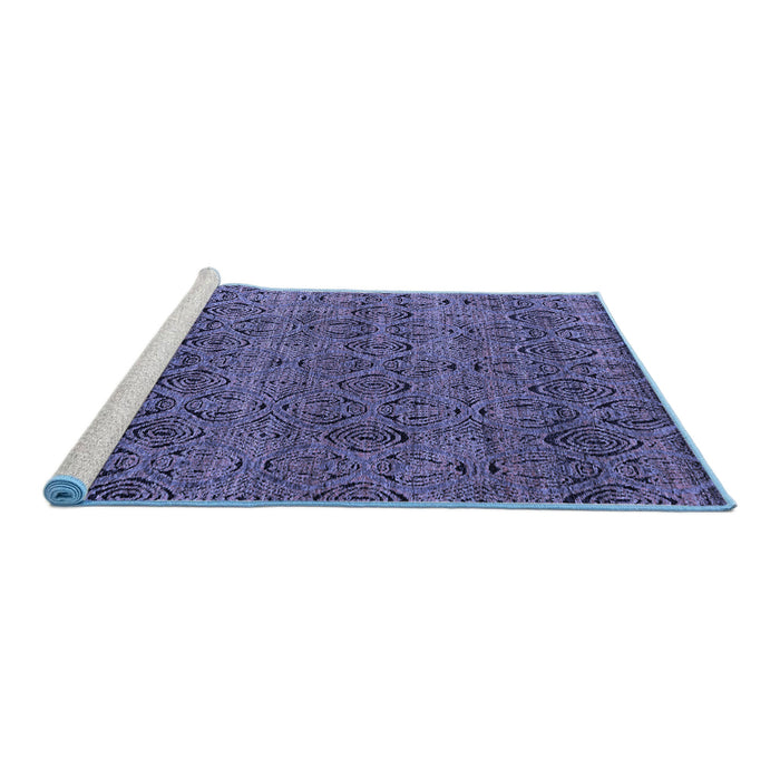 Sideview of Machine Washable Abstract Blue Modern Rug, wshabs4800blu
