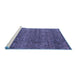 Sideview of Machine Washable Abstract Blue Modern Rug, wshabs4800blu