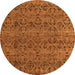 Round Abstract Orange Modern Rug, abs4800org