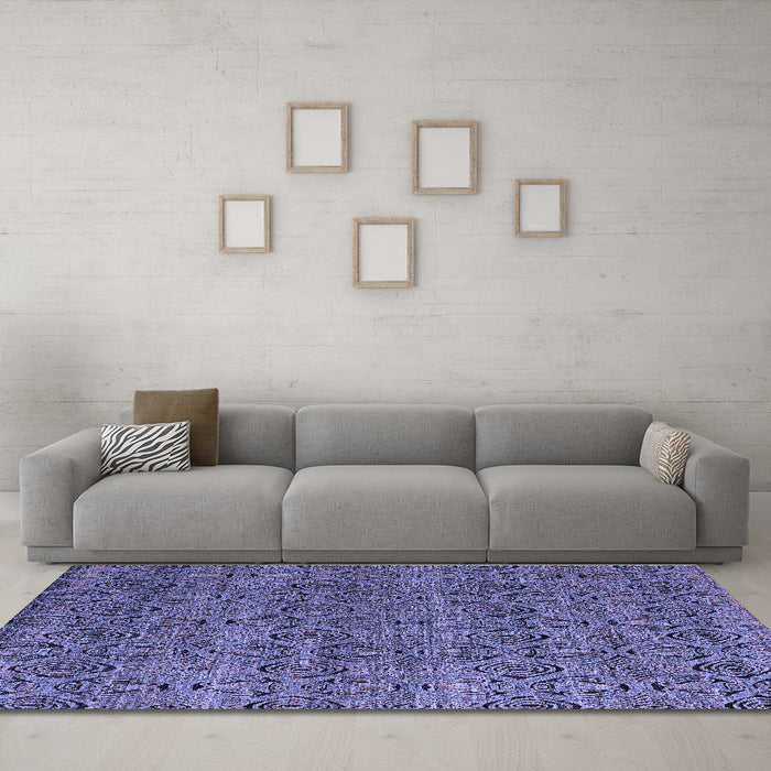 Machine Washable Abstract Blue Modern Rug in a Living Room, wshabs4800blu