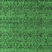 Square Machine Washable Abstract Emerald Green Modern Area Rugs, wshabs4800emgrn