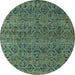 Round Abstract Light Blue Modern Rug, abs4800lblu