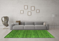 Machine Washable Abstract Green Modern Rug, wshabs4800grn