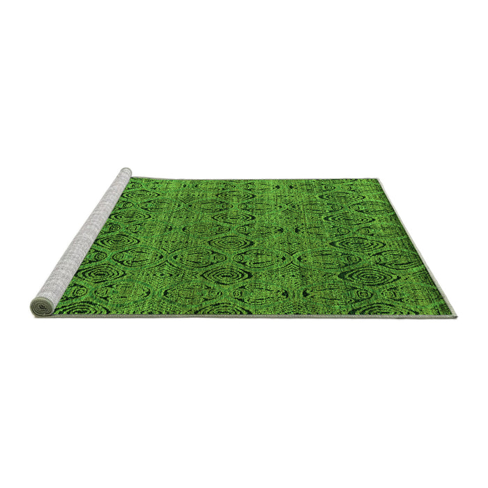 Sideview of Machine Washable Abstract Green Modern Area Rugs, wshabs4800grn