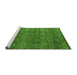 Sideview of Machine Washable Abstract Green Modern Area Rugs, wshabs4800grn