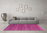 Machine Washable Abstract Pink Modern Rug, wshabs4800pnk