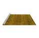 Sideview of Machine Washable Abstract Yellow Modern Rug, wshabs4800yw