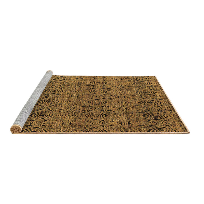 Sideview of Machine Washable Abstract Brown Modern Rug, wshabs4800brn