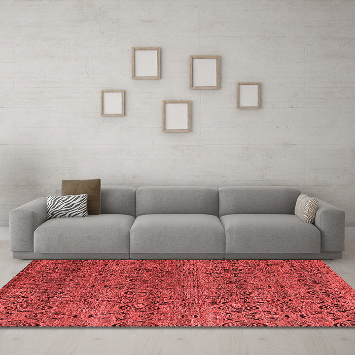 Modern Red Washable Rugs