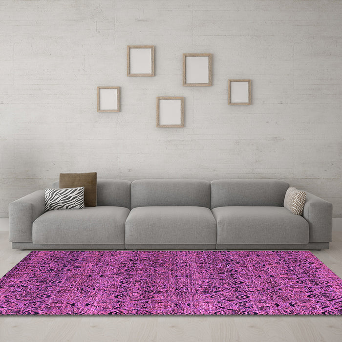 Machine Washable Abstract Purple Modern Area Rugs in a Living Room, wshabs4800pur