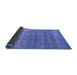 Sideview of Abstract Blue Modern Rug, abs4801blu