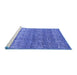 Sideview of Machine Washable Abstract Blue Modern Rug, wshabs4801blu