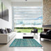 Square Abstract AquaMarine Green Modern Rug in a Living Room, abs4801