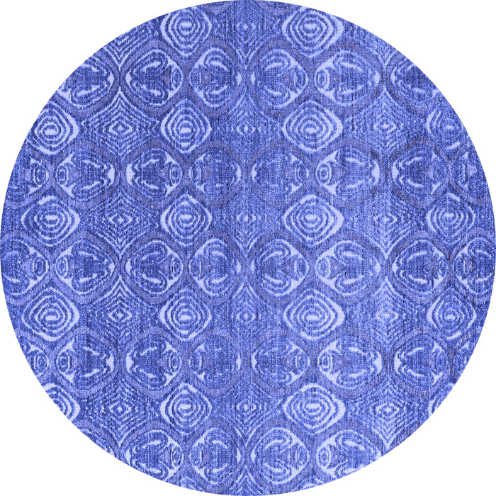 Round Machine Washable Abstract Blue Modern Rug, wshabs4801blu