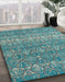 Abstract AquaMarine Green Modern Rug in Family Room, abs4801