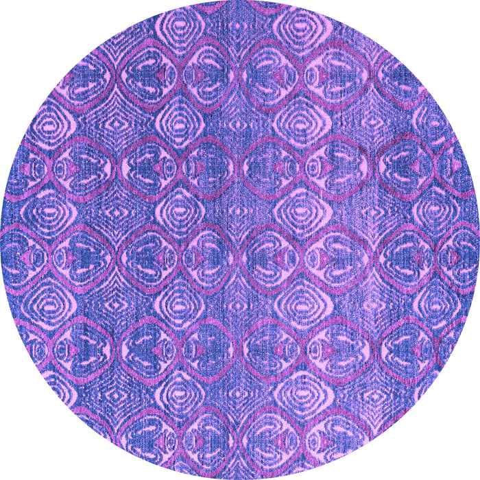 Round Machine Washable Abstract Purple Modern Area Rugs, wshabs4801pur