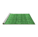 Sideview of Machine Washable Abstract Emerald Green Modern Area Rugs, wshabs4801emgrn