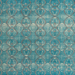 Square Machine Washable Abstract Medium Aqua Marine Green Rug, wshabs4801