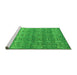 Sideview of Machine Washable Abstract Green Modern Area Rugs, wshabs4801grn