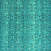 Square Abstract Turquoise Modern Rug, abs4801turq