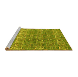 Sideview of Machine Washable Abstract Yellow Modern Rug, wshabs4801yw