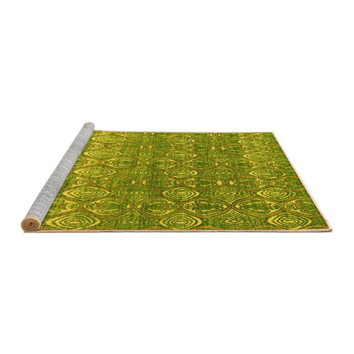 Sideview of Machine Washable Abstract Yellow Modern Rug, wshabs4801yw