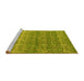 Sideview of Machine Washable Abstract Yellow Modern Rug, wshabs4801yw