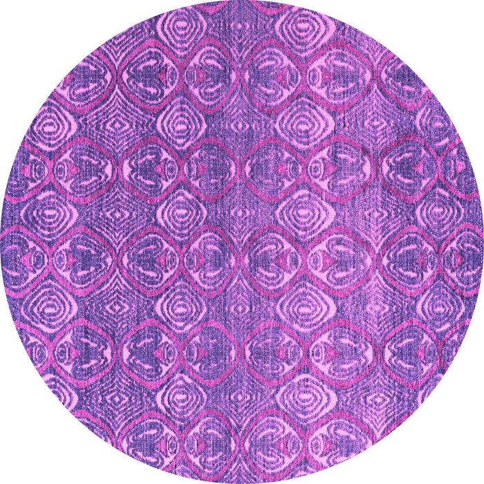 Round Machine Washable Abstract Pink Modern Rug, wshabs4801pnk