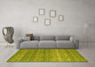 Machine Washable Abstract Yellow Modern Rug in a Living Room, wshabs4801yw