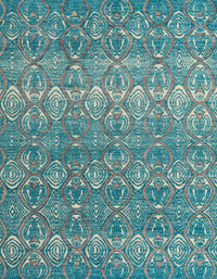 Machine Washable Abstract Medium Aqua Marine Green Rug, wshabs4801