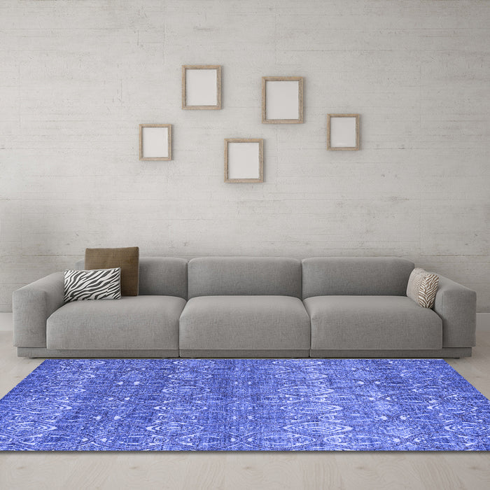 Machine Washable Abstract Blue Modern Rug in a Living Room, wshabs4801blu