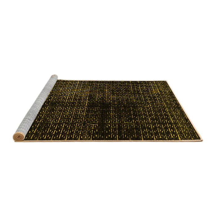 Sideview of Machine Washable Abstract Yellow Modern Rug, wshabs4802yw
