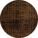 Round Abstract Orange Modern Rug, abs4802org