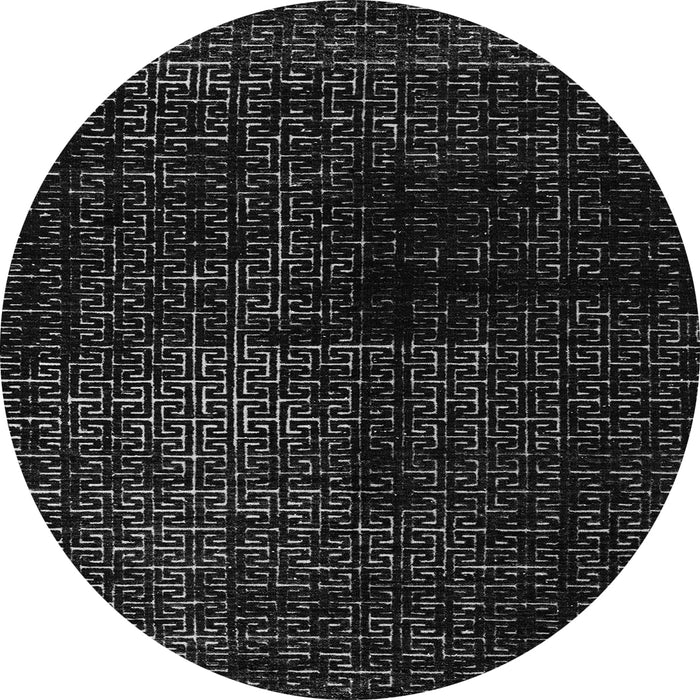 Round Abstract Gray Modern Rug, abs4802gry