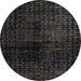 Round Abstract Gray Modern Rug, abs4802