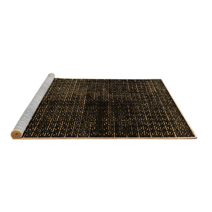 Sideview of Machine Washable Abstract Brown Modern Rug, wshabs4802brn
