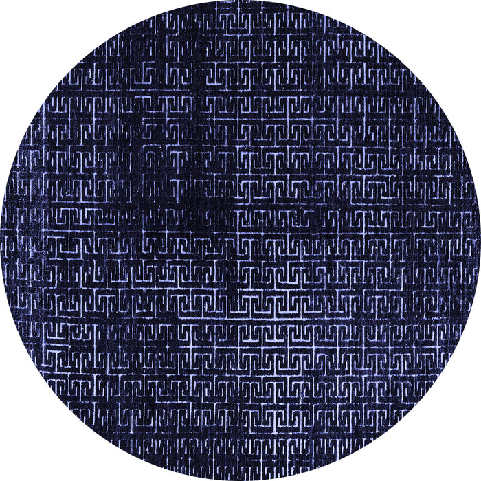 Round Abstract Blue Modern Rug, abs4802blu