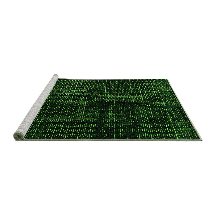Sideview of Machine Washable Abstract Green Modern Area Rugs, wshabs4802grn