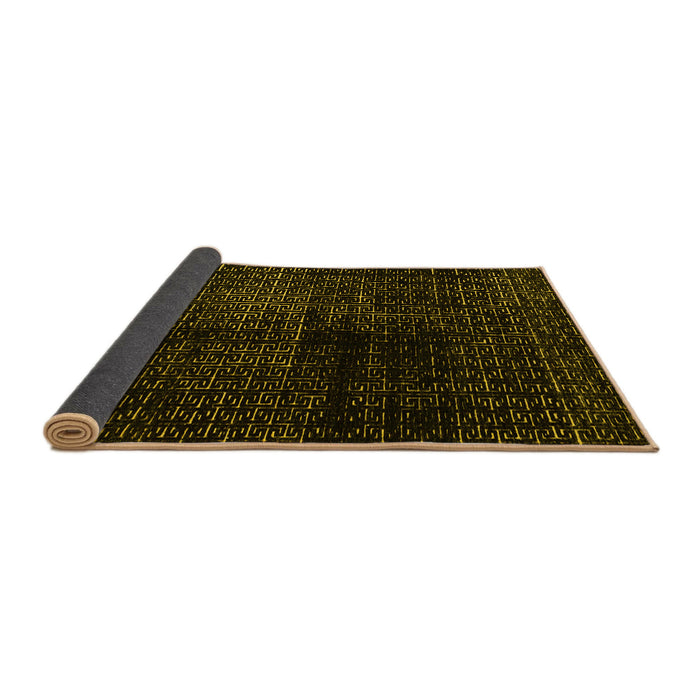 Sideview of Abstract Yellow Modern Rug, abs4802yw