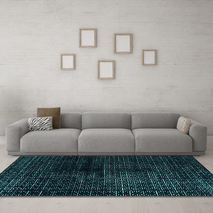 Machine Washable Abstract Light Blue Modern Rug in a Living Room, wshabs4802lblu