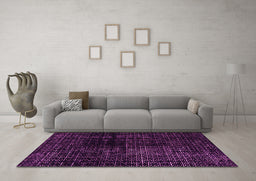 Machine Washable Abstract Pink Modern Rug in a Living Room, wshabs4802pnk