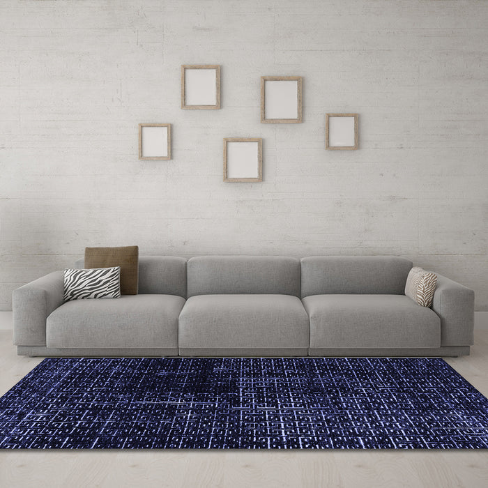 Machine Washable Abstract Blue Modern Rug in a Living Room, wshabs4802blu