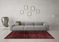 Machine Washable Abstract Red Modern Rug, wshabs4802red